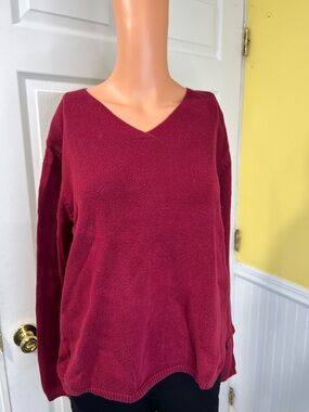 Christopher & Banks Wine V-Neck Pullover